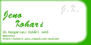 jeno kohari business card